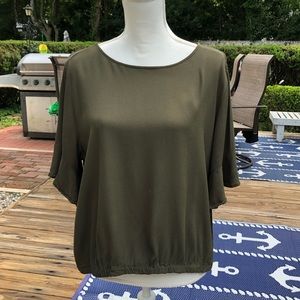 LOFT Blouse with Elastic Bottom Large
